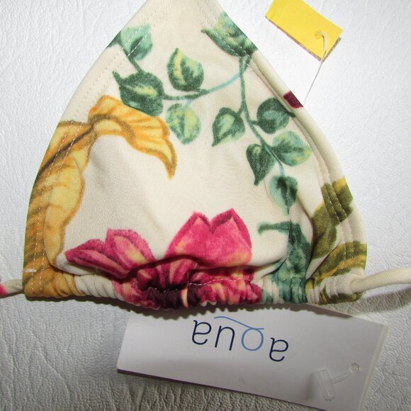 AQUA Cream Floral String Bikini - NEW - Picture 4 of 9